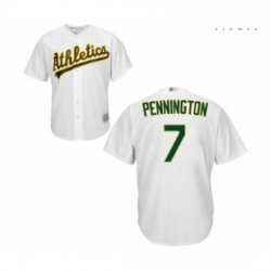 Mens Oakland Athletics 7 Cliff Pennington Replica White Home Cool Base Baseball Jersey 