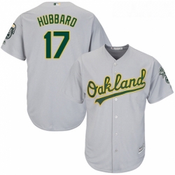 Youth Majestic Oakland Athletics 17 Glenn Hubbard Authentic Grey Road Cool Base MLB Jersey