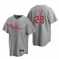 Men Philadelphia Phillies 28 Alec Bohm Gray Road Jersey