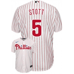 Men Philadelphia Phillies 5 Bryson Stott White Cool Base Stitched Baseball Jersey