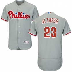 Mens Majestic Philadelphia Phillies 23 Aaron Altherr Grey Flexbase Authentic Collection MLB Jersey