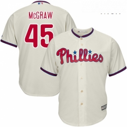 Mens Majestic Philadelphia Phillies 45 Tug McGraw Replica Cream Alternate Cool Base MLB Jersey