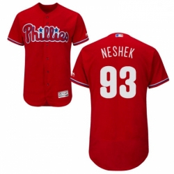 Mens Majestic Philadelphia Phillies 93 Pat Neshek Red Alternate Flex Base Authentic Collection MLB Jersey