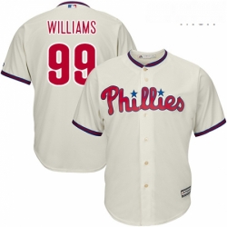 Mens Majestic Philadelphia Phillies 99 Mitch Williams Replica Cream Alternate Cool Base MLB Jersey