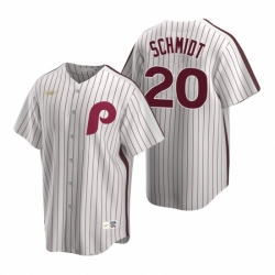 Mens Nike Philadelphia Phillies 20 Mike Schmidt White Cooperstown Collection Home Stitched Baseball Jerse