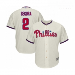 Mens Philadelphia Phillies 2 Jean Segura Replica Cream Alternate Cool Base Baseball Jersey 