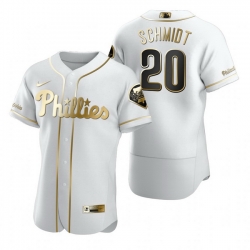 Philadelphia Phillies 20 Mike Schmidt White Nike Mens Authentic Golden Edition MLB Jersey