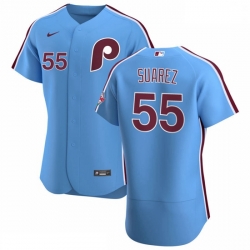 Philadelphia Phillies 55 Ranger Suarez Men Nike Light Blue Alternate 2020 Authentic Player MLB Jersey