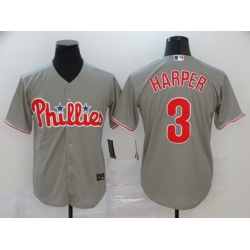 Phillies 3 Bryce Harper Gray 2020 Nike Cool Base Jersey