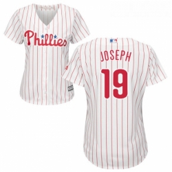 Womens Majestic Philadelphia Phillies 19 Tommy Joseph Authentic WhiteRed Strip Home Cool Base MLB Jersey 