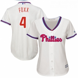 Womens Majestic Philadelphia Phillies 4 Jimmy Foxx Replica Cream Alternate Cool Base MLB Jersey