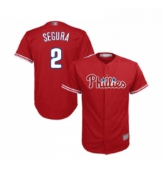 Youth Philadelphia Phillies 2 Jean Segura Replica Red Alternate Cool Base Baseball Jersey 