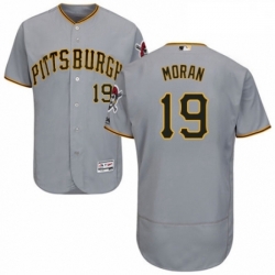 Mens Majestic Pittsburgh Pirates 19 Colin Moran Grey Road Flex Base Authentic Collection MLB Jersey