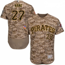 Mens Majestic Pittsburgh Pirates 27 Jung ho Kang Camo Flexbase Authentic Collection MLB Jersey