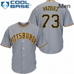 Mens Majestic Pittsburgh Pirates 73 Felipe Vazquez Replica Grey Road Cool Base MLB Jersey 