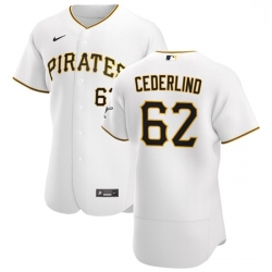 Pittsburgh Pirates 62 Blake Cederlind Men Nike White Home 2020 Authentic Player MLB Jersey