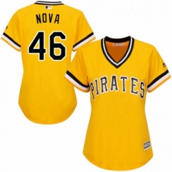 Womens Majestic Pittsburgh Pirates 46 Ivan Nova Replica Gold Alternate Cool Base MLB Jersey 