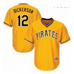 Youth Majestic Pittsburgh Pirates 12 Corey Dickerson Authentic Gold Alternate Cool Base MLB Jersey 