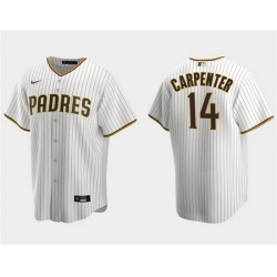 Men San Diego Padres 14 Matt Carpenter White Cool Base Stitched Jersey