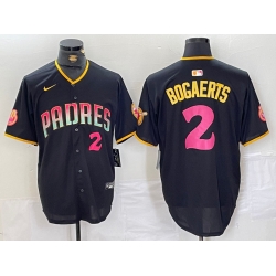 Men San Diego Padres 2 Xander Bogaerts Black Cool Base Stitched Baseball Jersey 2