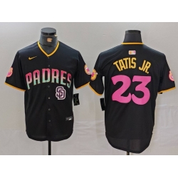 Men San Diego Padres 23 Fernando Tatis Jr  Black Cool Base Stitched Baseball Jersey 6