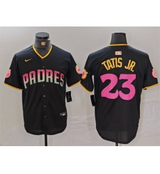 Men San Diego Padres 23 Fernando Tatis Jr  Black Cool Base Stitched Baseball Jersey