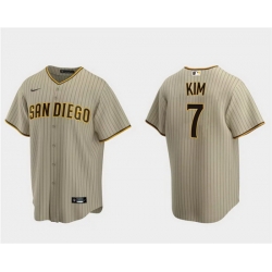 Men San Diego Padres 7 Ha Seong Kim Tan Cool Base Stitched Jersey