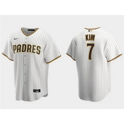 Men San Diego Padres 7 Ha Seong Kim White Cool Base Stitched Jersey