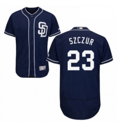 Mens Majestic San Diego Padres 23 Matt Szczur Navy Blue Alternate Flex Base Authentic Collection MLB Jersey