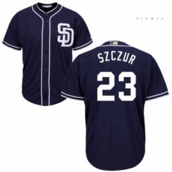 Mens Majestic San Diego Padres 23 Matt Szczur Replica Navy Blue Alternate 1 Cool Base MLB Jersey 