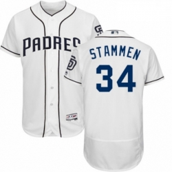 Mens Majestic San Diego Padres 34 Craig Stammen White Home Flex Base Authentic Collection MLB Jersey