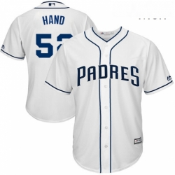 Mens Majestic San Diego Padres 52 Brad Hand Replica White Home Cool Base MLB Jersey 