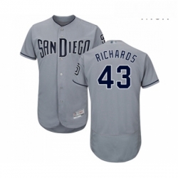 Mens San Diego Padres 43 Garrett Richards Authentic Grey Road Cool Base Baseball Jersey 