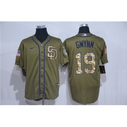 Padres 19 Tony Gwynn Olive 2020 Nike Cool Base Jersey