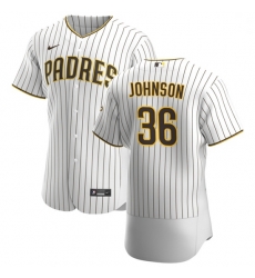 San Diego Padres 36 Pierce Johnson Men Nike White Brown Home 2020 Authentic Player Jersey