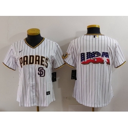 Women San Diego Padres Big Logo Cool Base Stitched Baseball Jersey 2