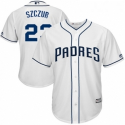 Youth Majestic San Diego Padres 23 Matt Szczur Replica White Home Cool Base MLB Jersey 