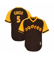 Youth San Diego Padres 5 Greg Garcia Replica Brown Alternate Cooperstown Cool Base Baseball Jersey 