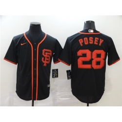 Giants 28 Buster Posey Black 2020 Nike Cool Base Jersey