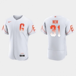 Men San Francisco Giants 31 Robb Nen Men 2021 City Connect Authentic White Jersey