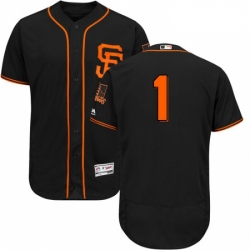 Mens Majestic San Francisco Giants 1 Gregor Blanco Black Alternate Flex Base Authentic Collection MLB Jersey