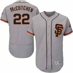 Mens Majestic San Francisco Giants 22 Andrew McCutchen Grey Alternate Flex Base Authentic Collection MLB Jersey