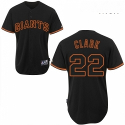 Mens Majestic San Francisco Giants 22 Will Clark Replica Black Fashion MLB Jersey