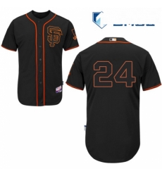 Mens Majestic San Francisco Giants 24 Willie Mays Replica Black Alternate Cool Base MLB Jersey