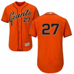 Mens Majestic San Francisco Giants 27 Juan Marichal Orange Alternate Flex Base Authentic Collection MLB Jersey