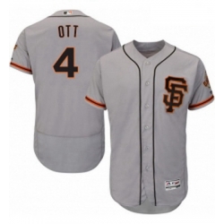 Mens Majestic San Francisco Giants 4 Mel Ott Grey Alternate Flex Base Authentic Collection MLB Jersey