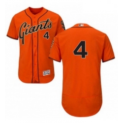 Mens Majestic San Francisco Giants 4 Mel Ott Orange Alternate Flex Base Authentic Collection MLB Jersey