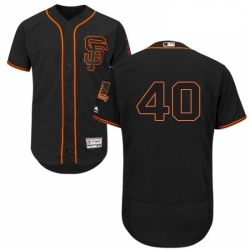 Mens Majestic San Francisco Giants 40 Madison Bumgarner Black Alternate Flex Base Authentic Collection MLB Jersey