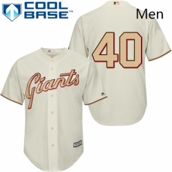 Mens Majestic San Francisco Giants 40 Madison Bumgarner Replica Cream Commemorative Cool Base MLB Jersey