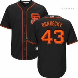 Mens Majestic San Francisco Giants 43 Dave Dravecky Replica Black Alternate Cool Base MLB Jersey